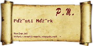 Pásti Márk névjegykártya